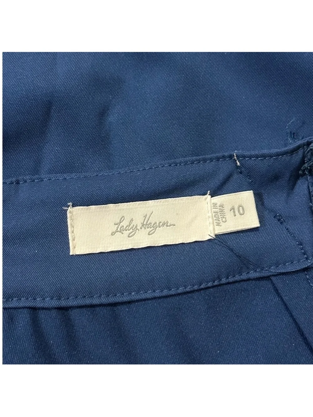 Lady Hagen Navy Blue Mini Skirt with Contrast Silver Trim